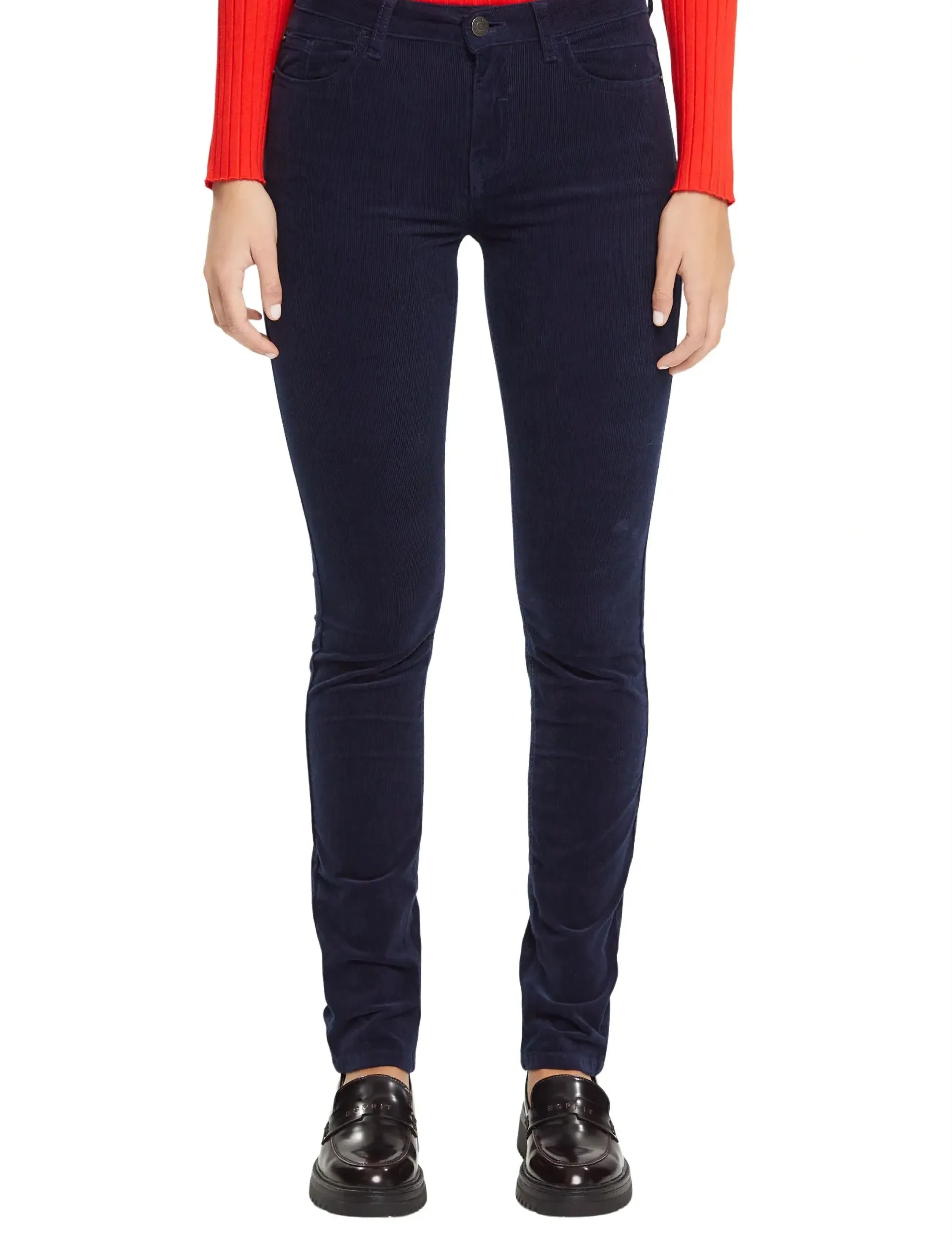 Esprit Casual - Mid-rise corduroy trousers - skinny jeans - navy - 2