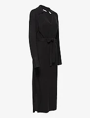 Esprit Casual - Belted midi dress, wool blend - strickkleider - black - 2