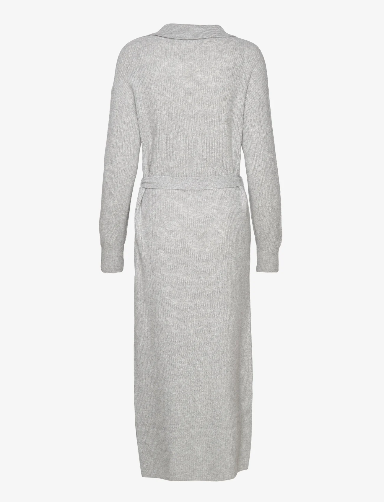 Esprit Casual - Belted midi dress, wool blend - megztos suknelės - light grey 5 - 1