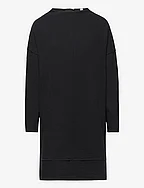 Knitted dress with mock neck - BLACK