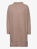 Knitted dress with mock neck - TAUPE