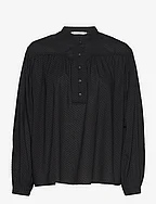 Dobby texture blouse - BLACK