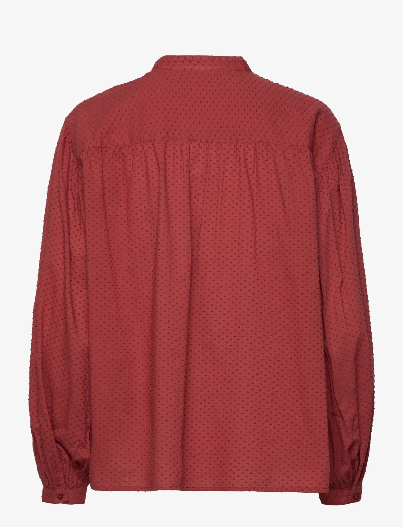 Esprit Casual - Dobby texture blouse - langærmede bluser - terracotta - 1