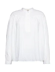 Esprit Casual - Dobby texture blouse - long-sleeved blouses - white - 0
