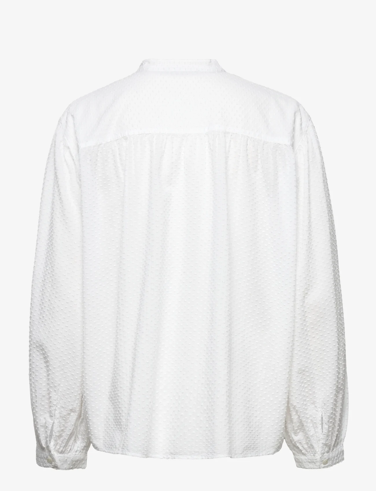 Esprit Casual - Dobby texture blouse - langermede bluser - white - 1