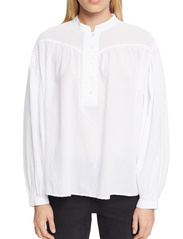 Esprit Casual - Dobby texture blouse - langærmede bluser - white - 2