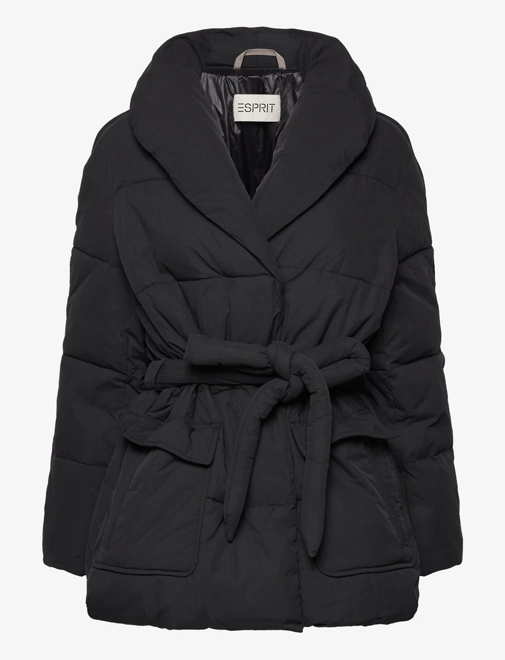 Esprit Casual Quilted Puffer Jacket With Belt jackets shop at Booztlet