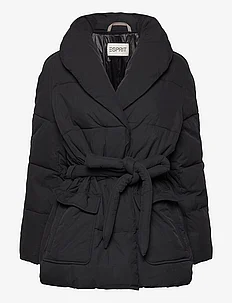 Quilted puffer jacket with belt, Esprit Casual