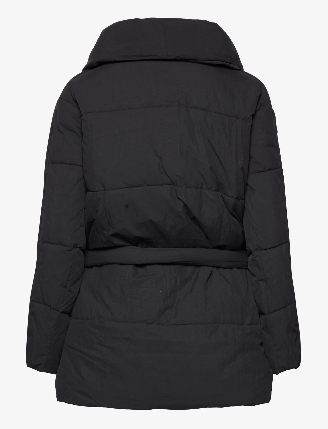 Esprit Casual - Quilted puffer jacket with belt - winter jacket - black - 1