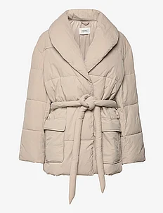 Quilted puffer jacket with belt, Esprit Casual