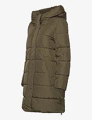 Esprit Casual - Quilted coat with rib knit details - winter jackets - dark khaki - 2