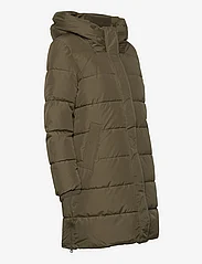 Esprit Casual - Quilted coat with rib knit details - winter jackets - dark khaki - 3
