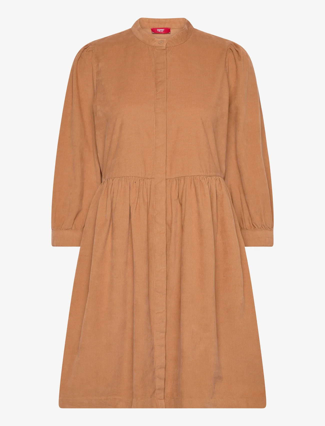 Esprit Casual - Women Dresses light woven mini - shirt dresses - caramel - 0