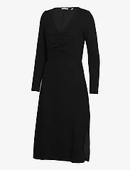 Esprit Casual - V-necked midi dress - knitted dresses - black - 2