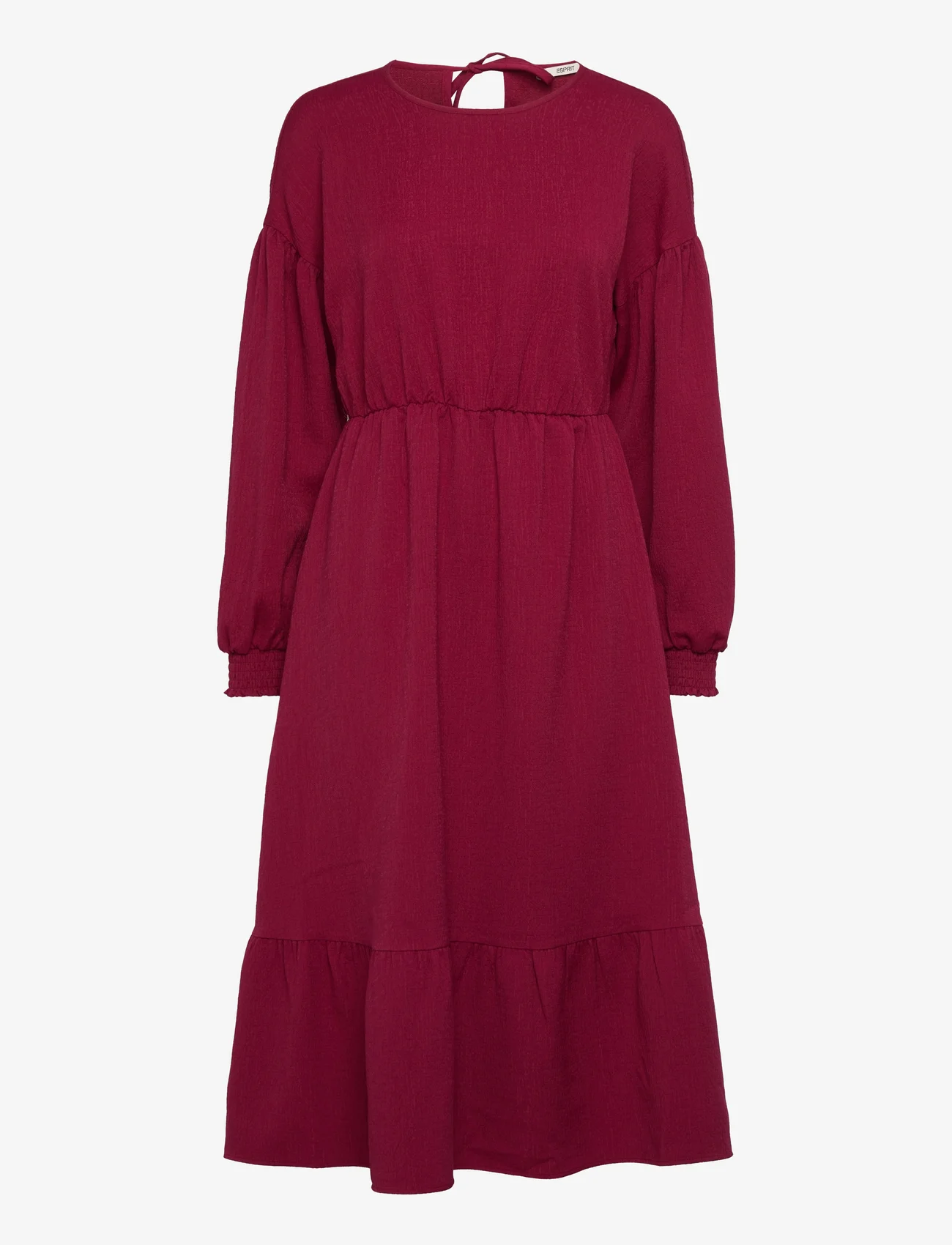 Esprit Casual - Flounced midi dress, LENZING™ ECOVERO™ - sukienki do kolan i midi - cherry red - 0