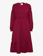 Flounced midi dress, LENZING™ ECOVERO™ - CHERRY RED
