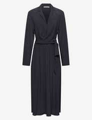 Midi dress with tie detail - BLACK
