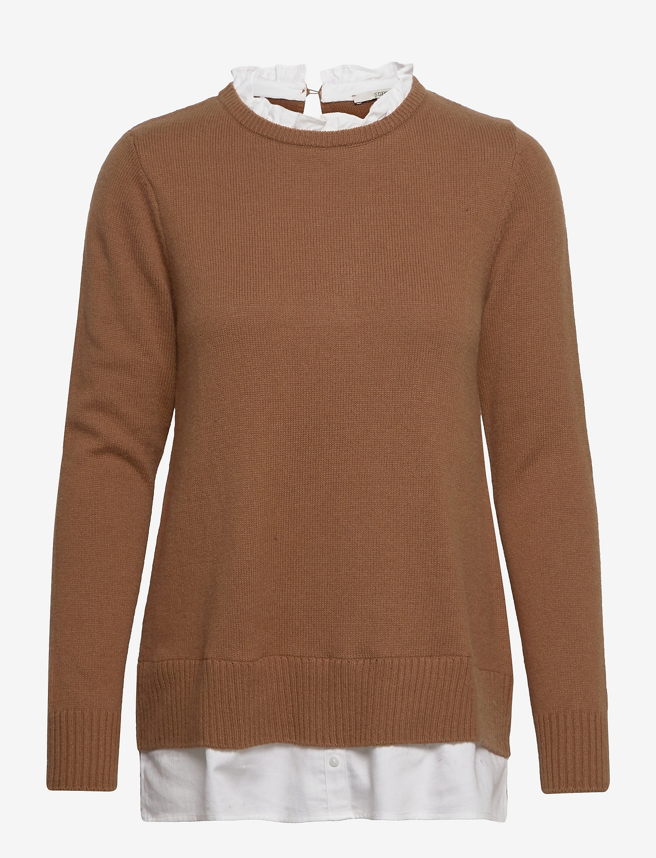 Esprit Casual - Wool blend: layered-effect jumper - toffee - 0
