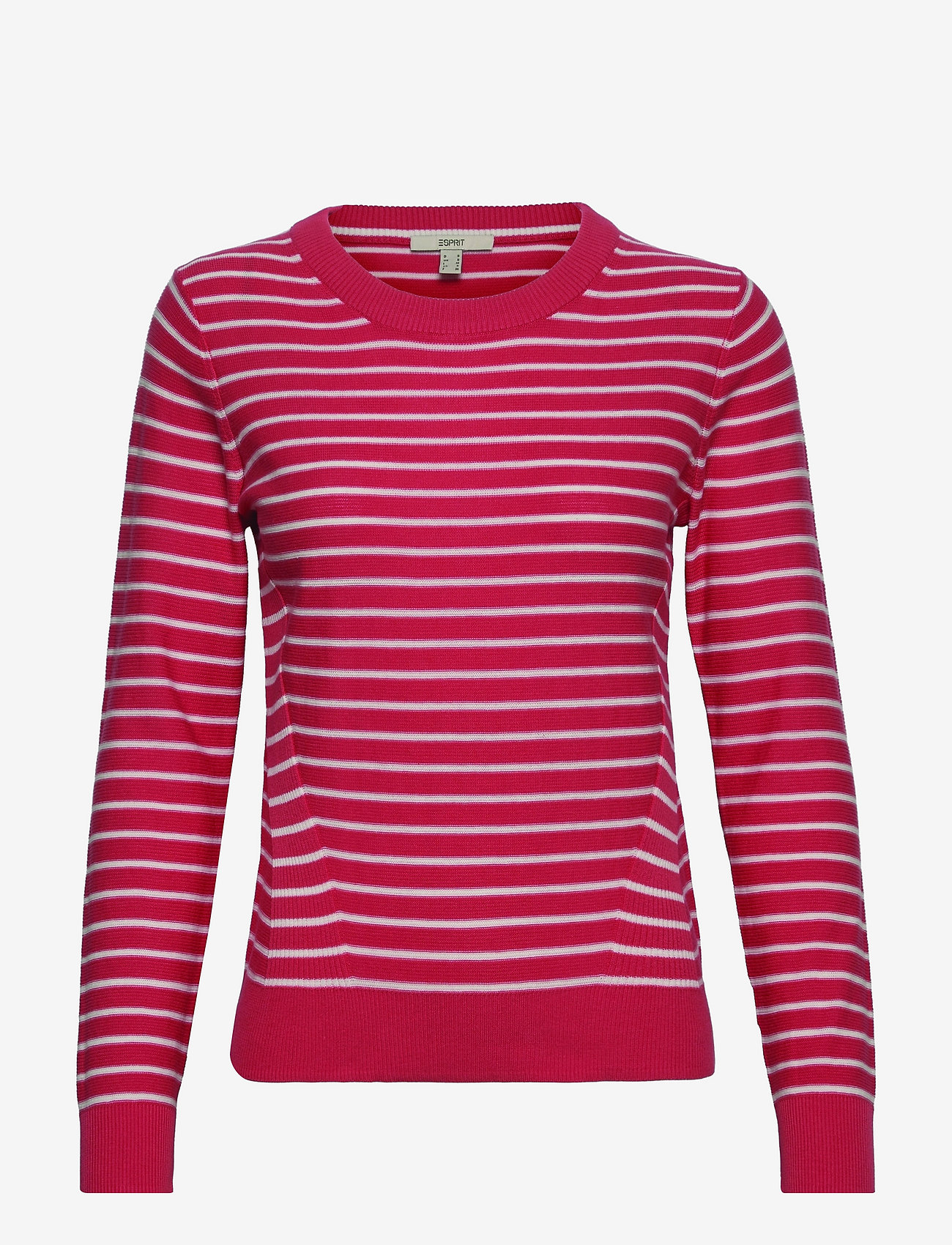 Jumper with stripes, 100% cotton - CORAL 3