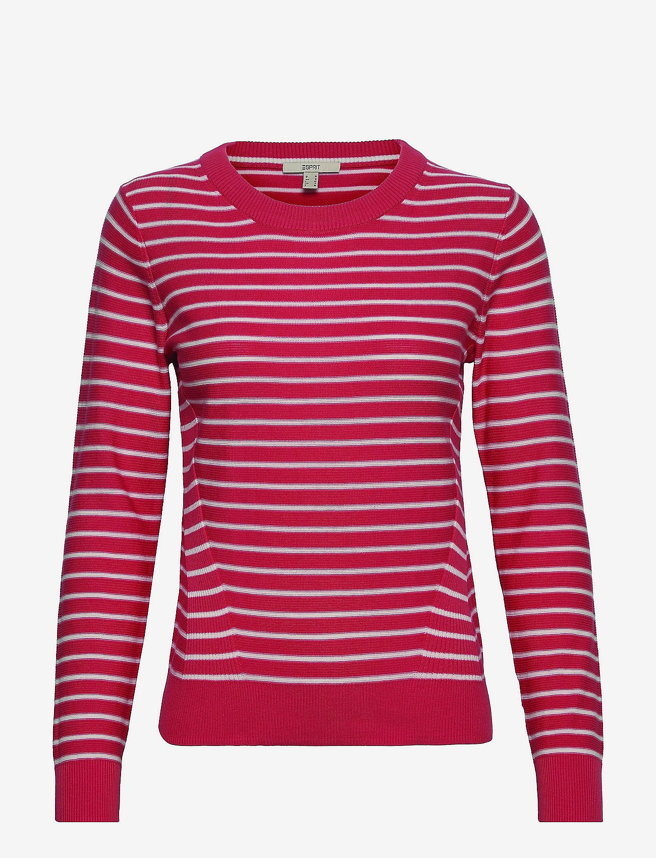 Jumper with stripes, 100% cotton - CORAL 3