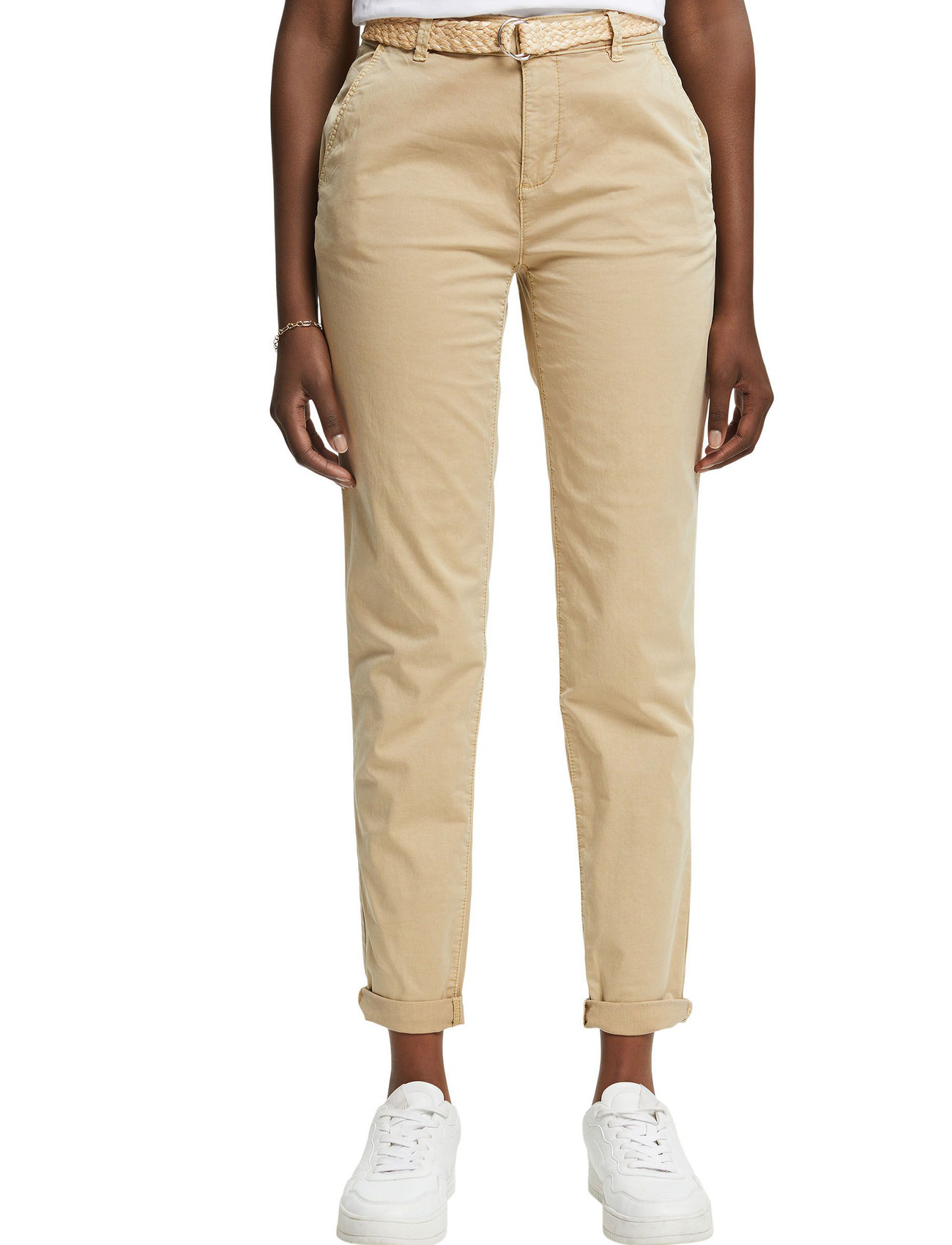 Esprit Casual - Cropped chinos - chino's - sand - 1