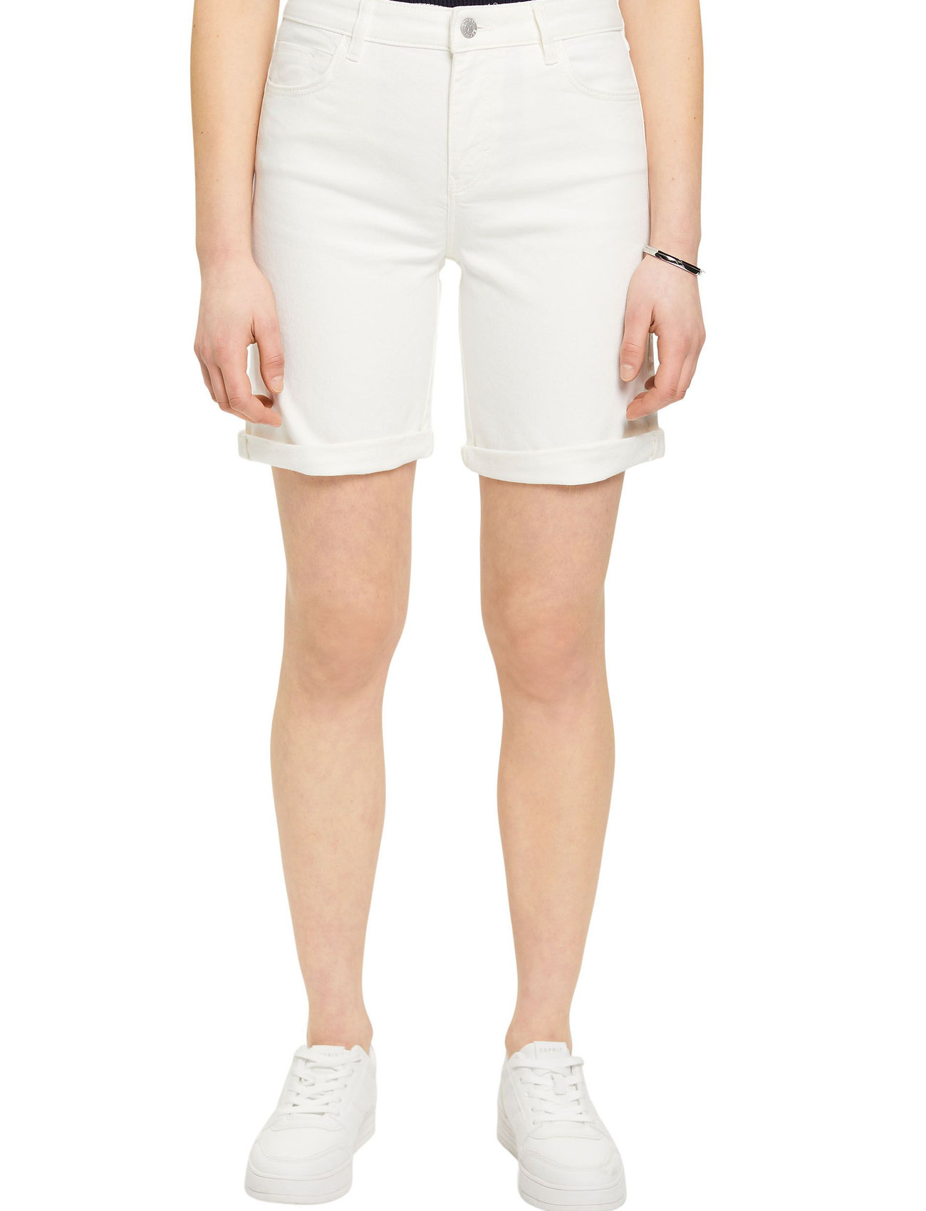Esprit Casual - Cotton stretch shorts - jeansshorts - off white - 1