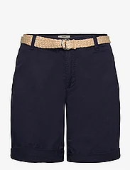 Esprit Casual - Shorts with braided raffia belt - chino short - navy - 0