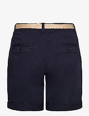 Esprit Casual - Shorts with braided raffia belt - chinoshorts - navy - 1