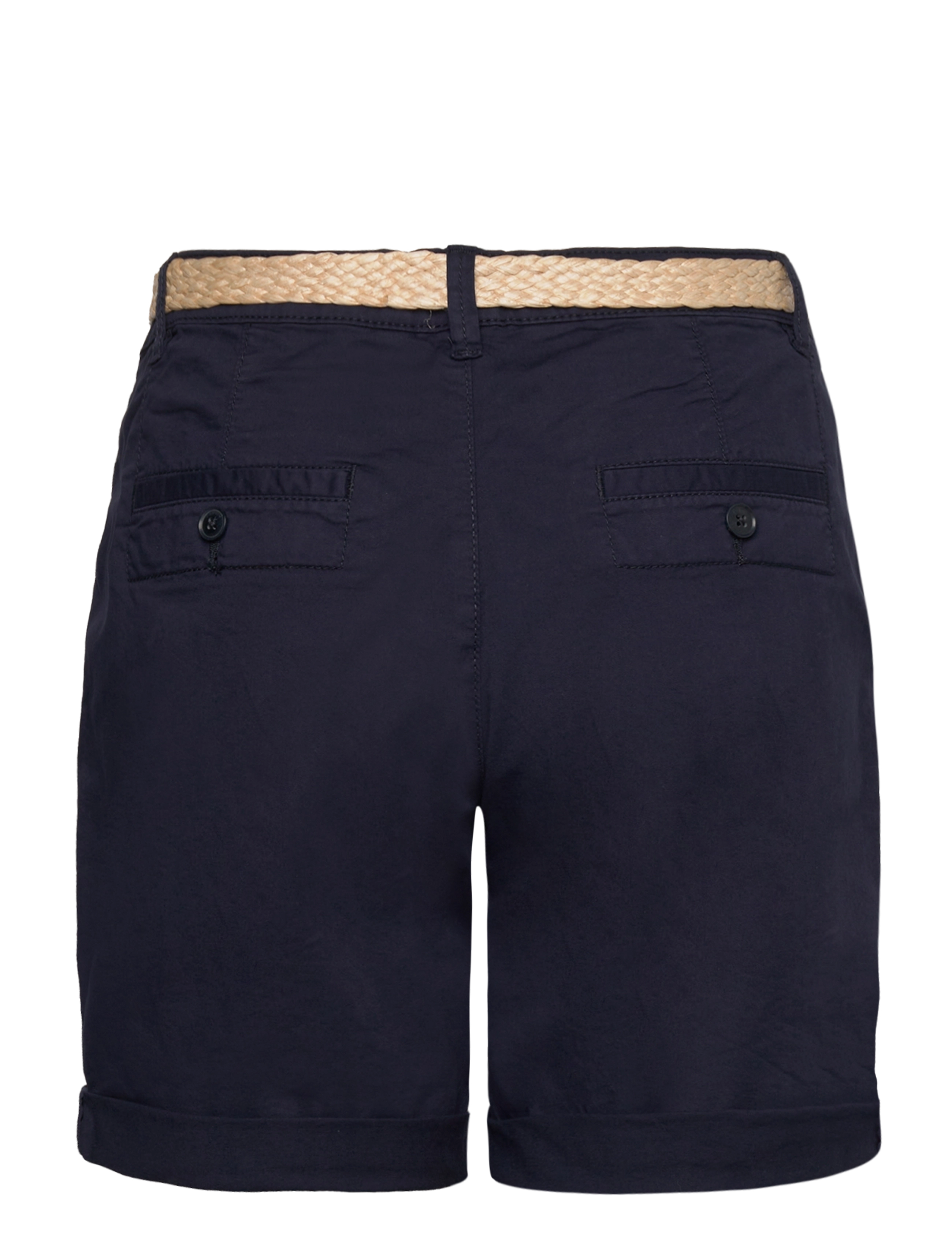 Esprit Casual - Shorts with braided raffia belt - navy - 1