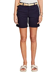 Esprit Casual - Shorts with braided raffia belt - chinoshorts - navy - 2