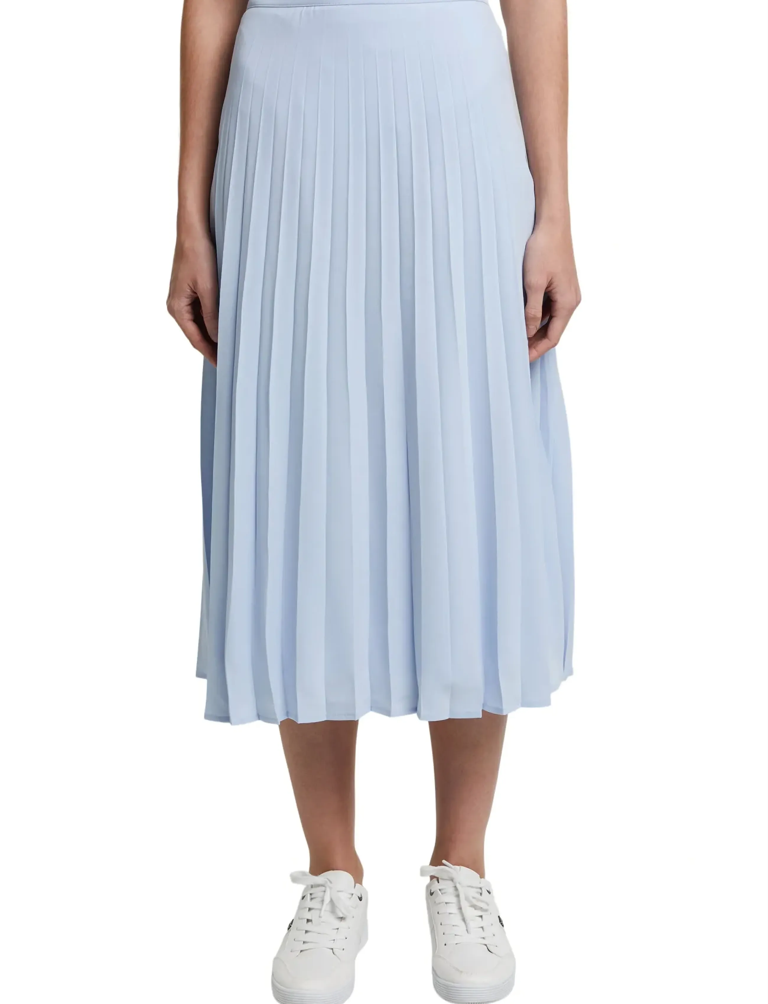 Esprit Collection - Recycled: plissé skirt - pastel blue - 3