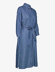 Esprit Collection - Cotton denim midi dress with tie belt - jeanskleider - blue medium wash - 2
