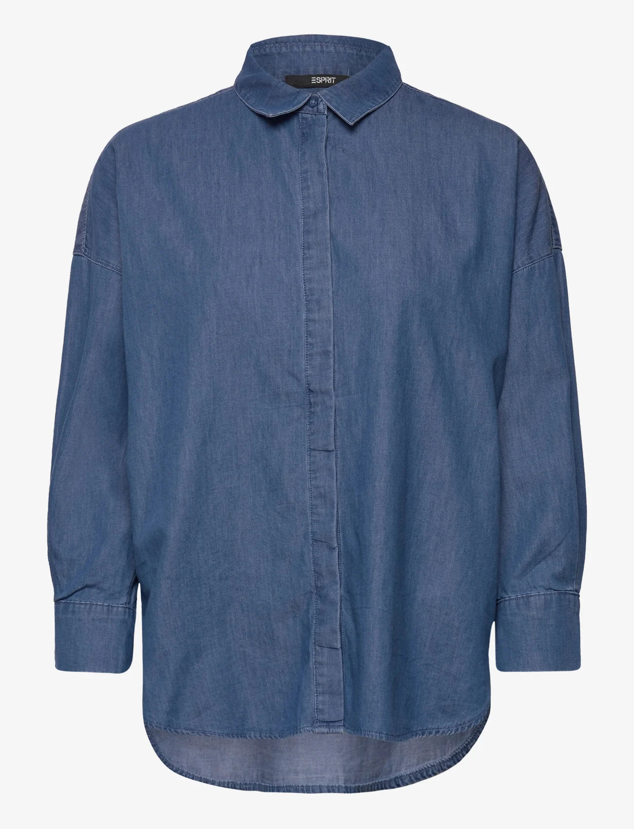 Esprit Collection - Cotton denim blouse - denimskjorter - blue medium wash - 0