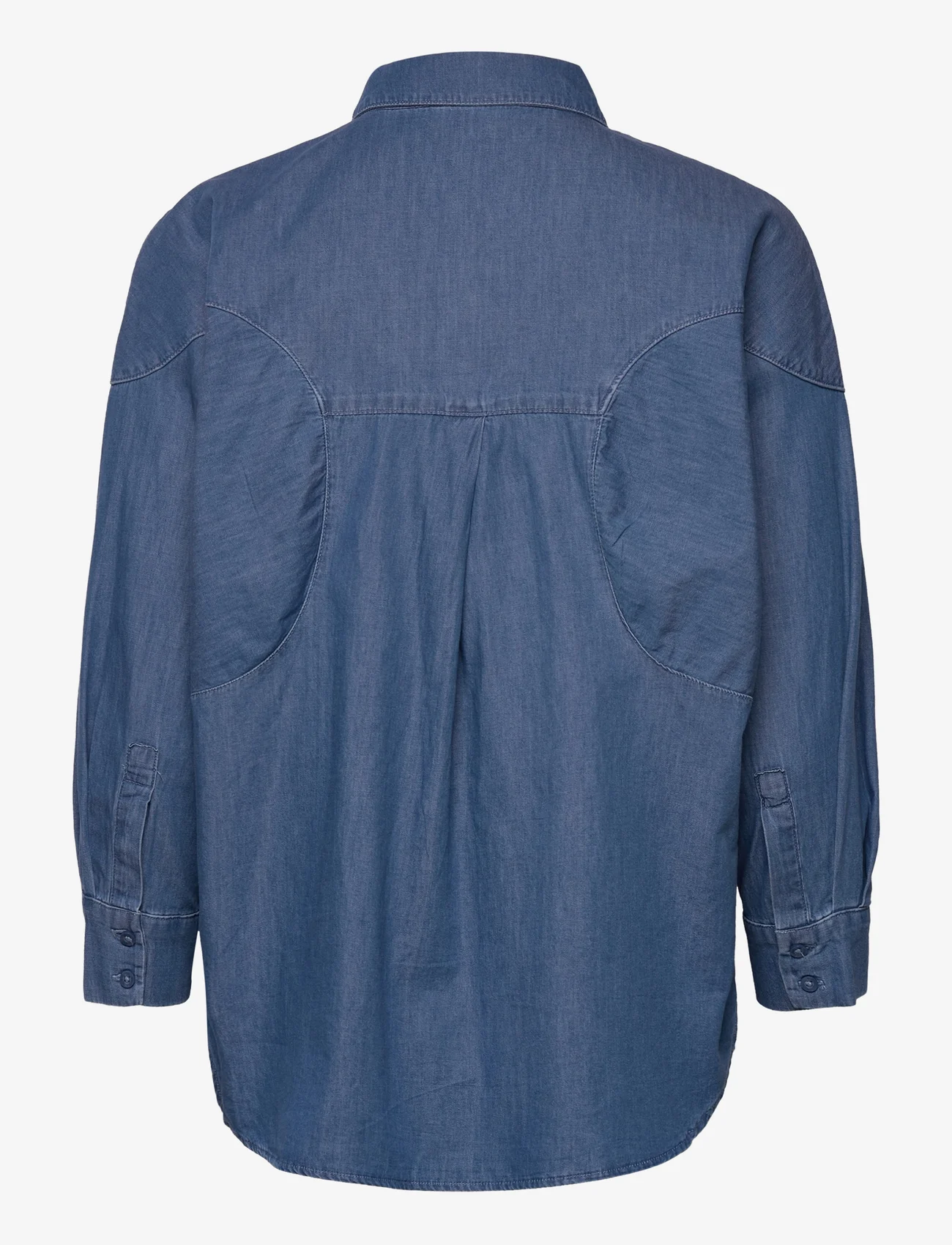 Esprit Collection - Cotton denim blouse - denimskjorter - blue medium wash - 1