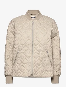 Quilted jacket with rib knit collar, Esprit Collection