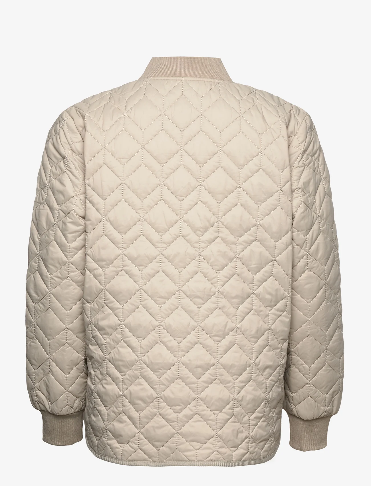 Esprit Collection - Quilted jacket with rib knit collar - kevättakit - light taupe - 1