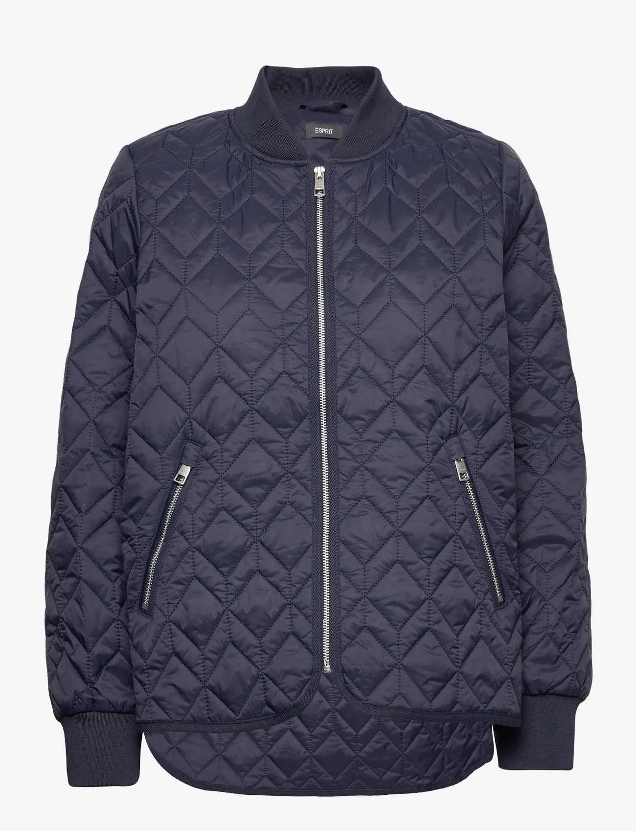 Esprit Collection - Quilted jacket with rib knit collar - quilted jakker - navy - 0