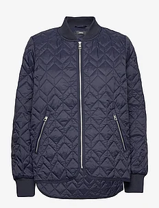 Quilted jacket with rib knit collar, Esprit Collection