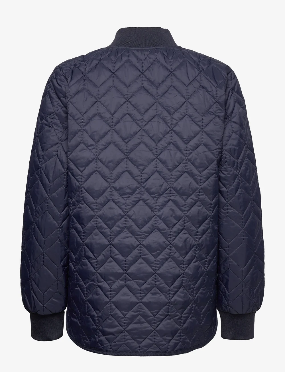 Quilted jacket with rib knit collar