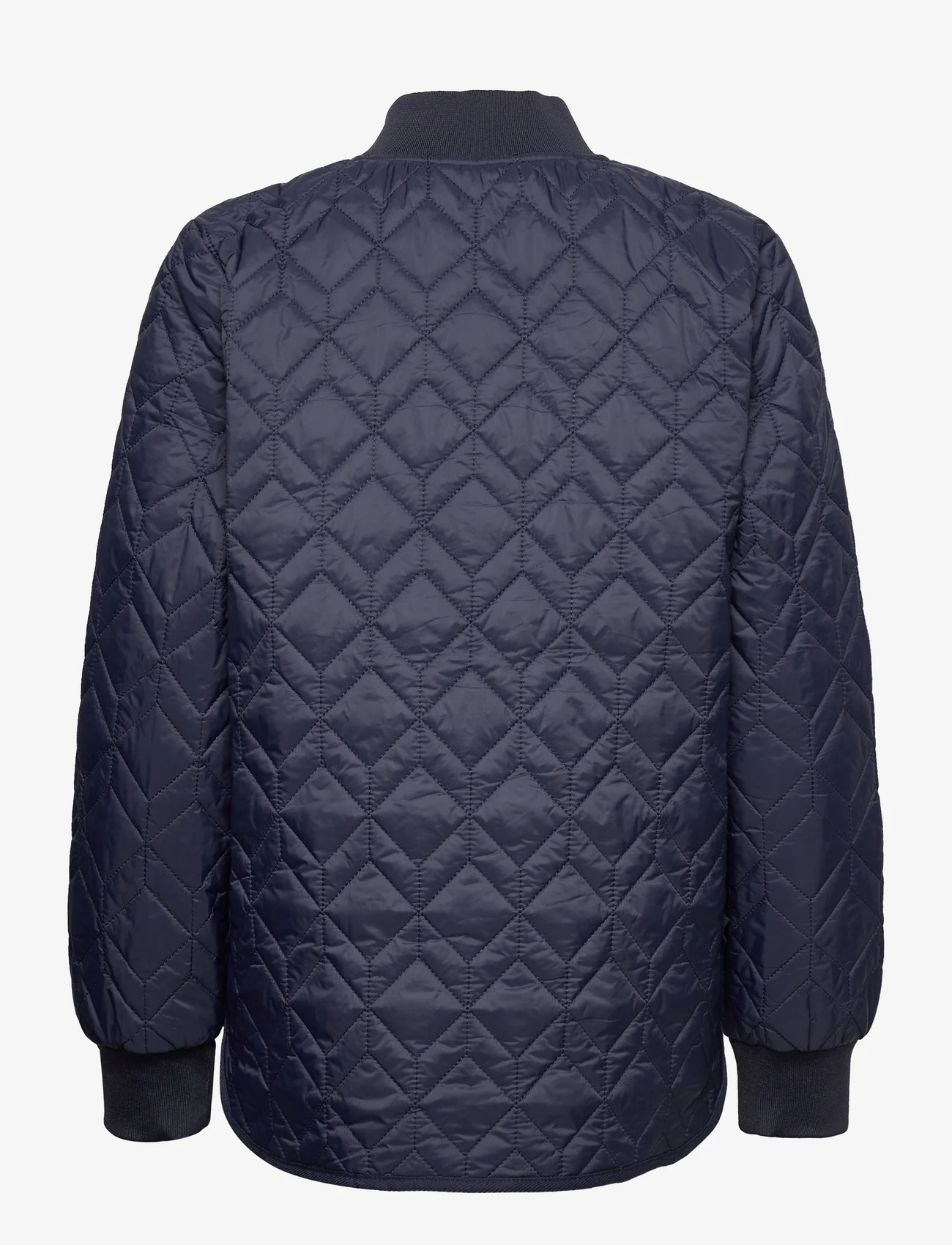 Esprit Collection - Quilted jacket with rib knit collar - pavasarinės striukės - navy - 1