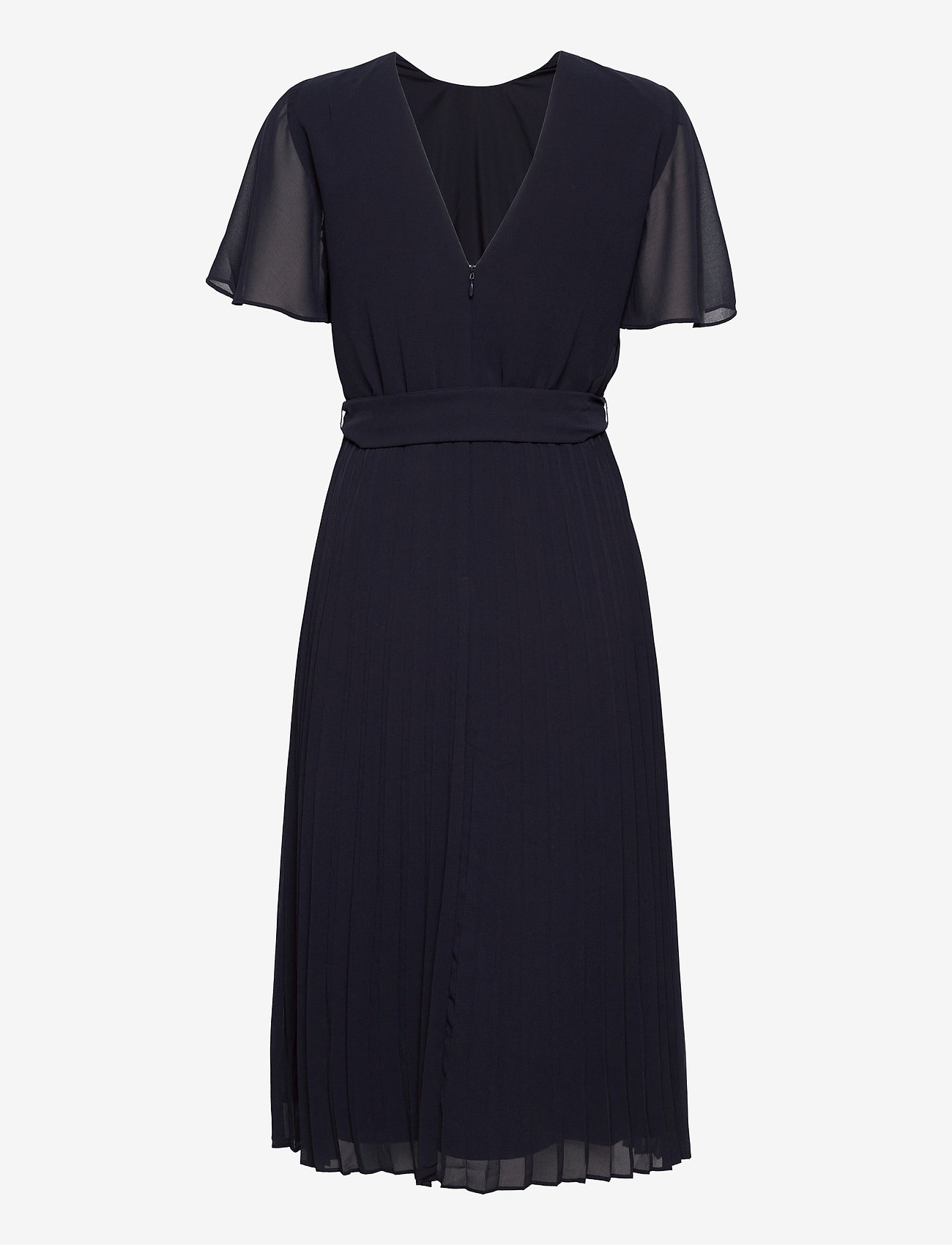 Esprit Collection - Recycled: pleated chiffon dress - navy - 1