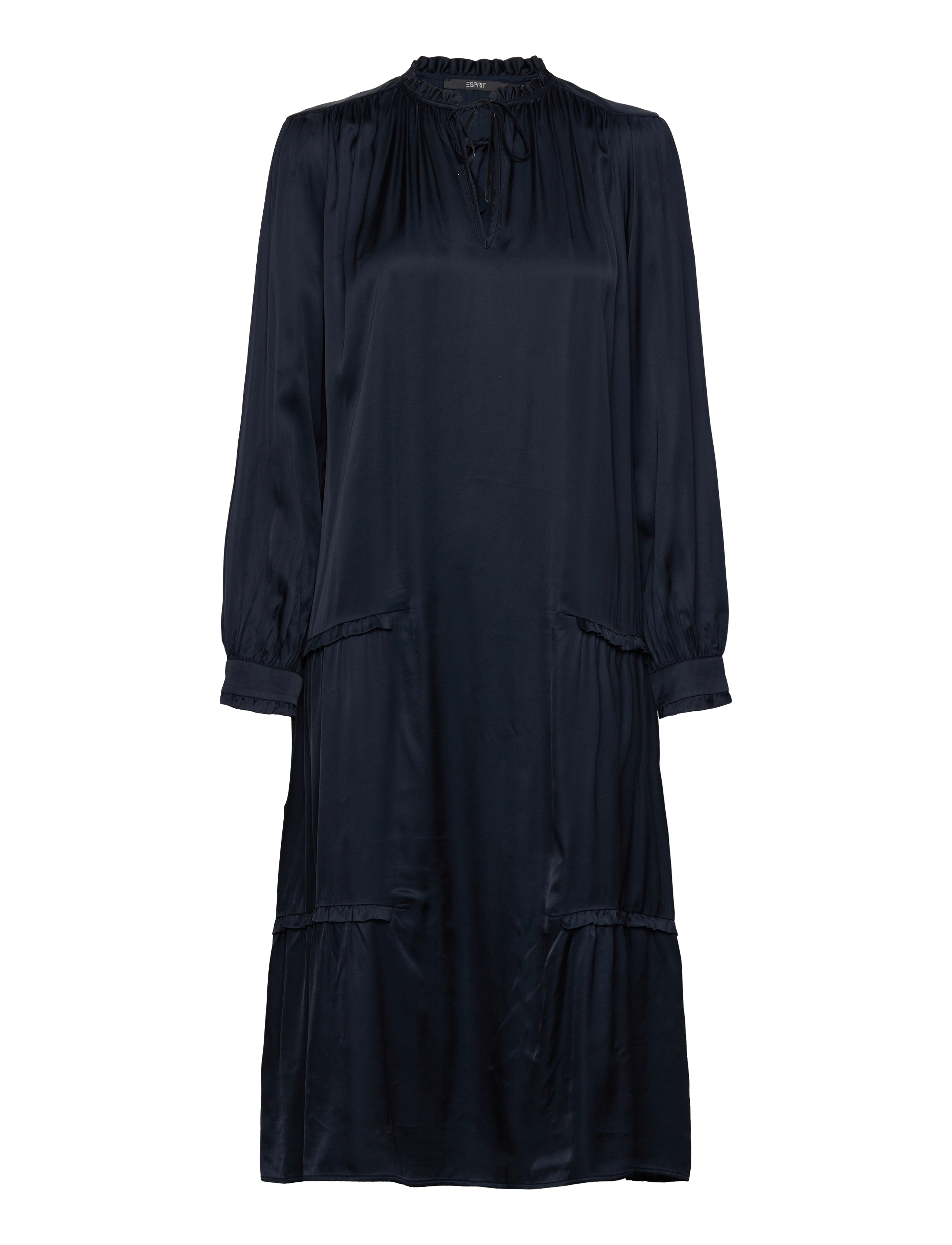 ESPRIT COLLECTION Drape Midi Kleid Navy - 36 - Damen