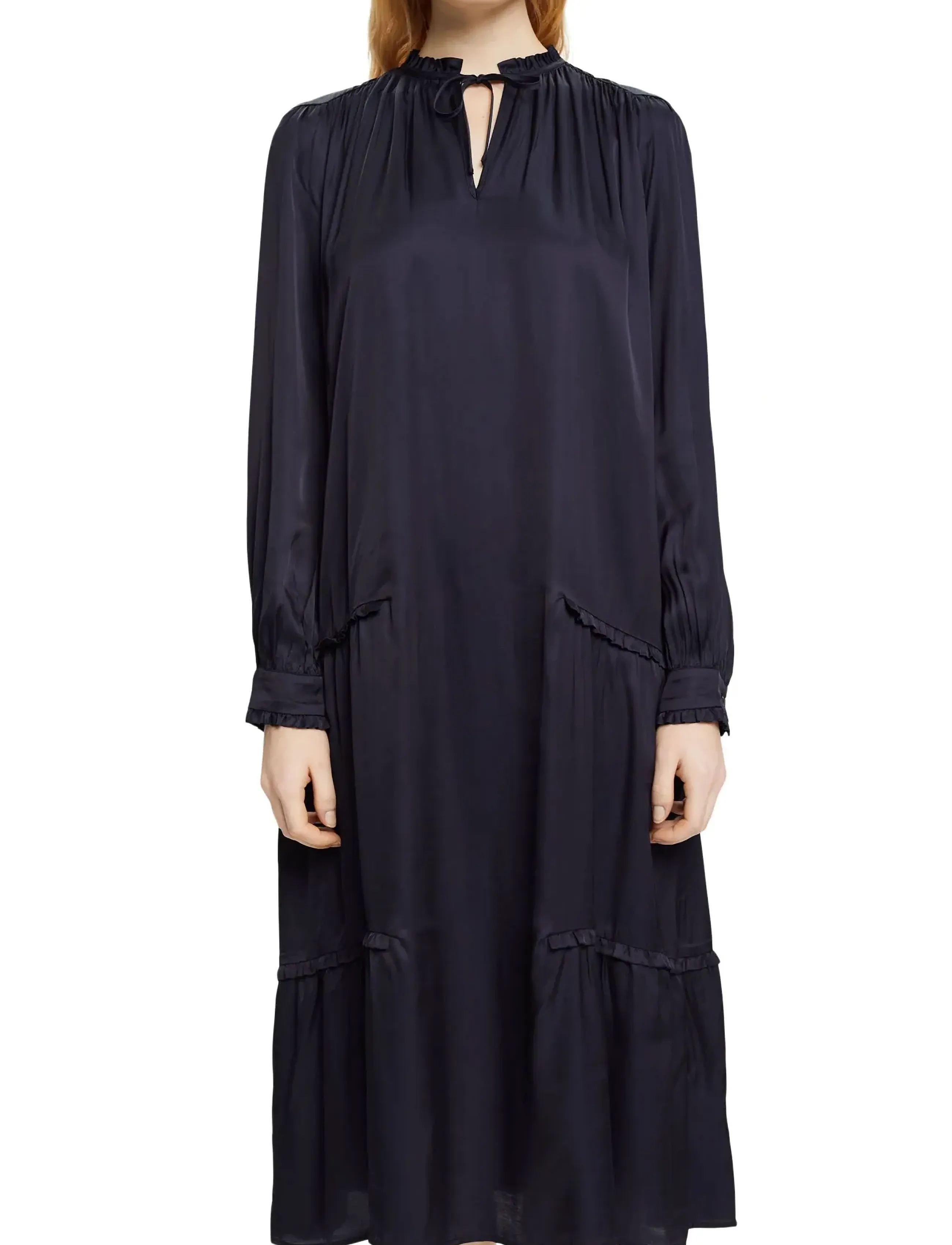 Esprit Collection - Drape midi dress - midikleider - navy - 2