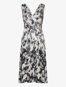 Crinkle satin midi dress with floral print, Esprit Collection