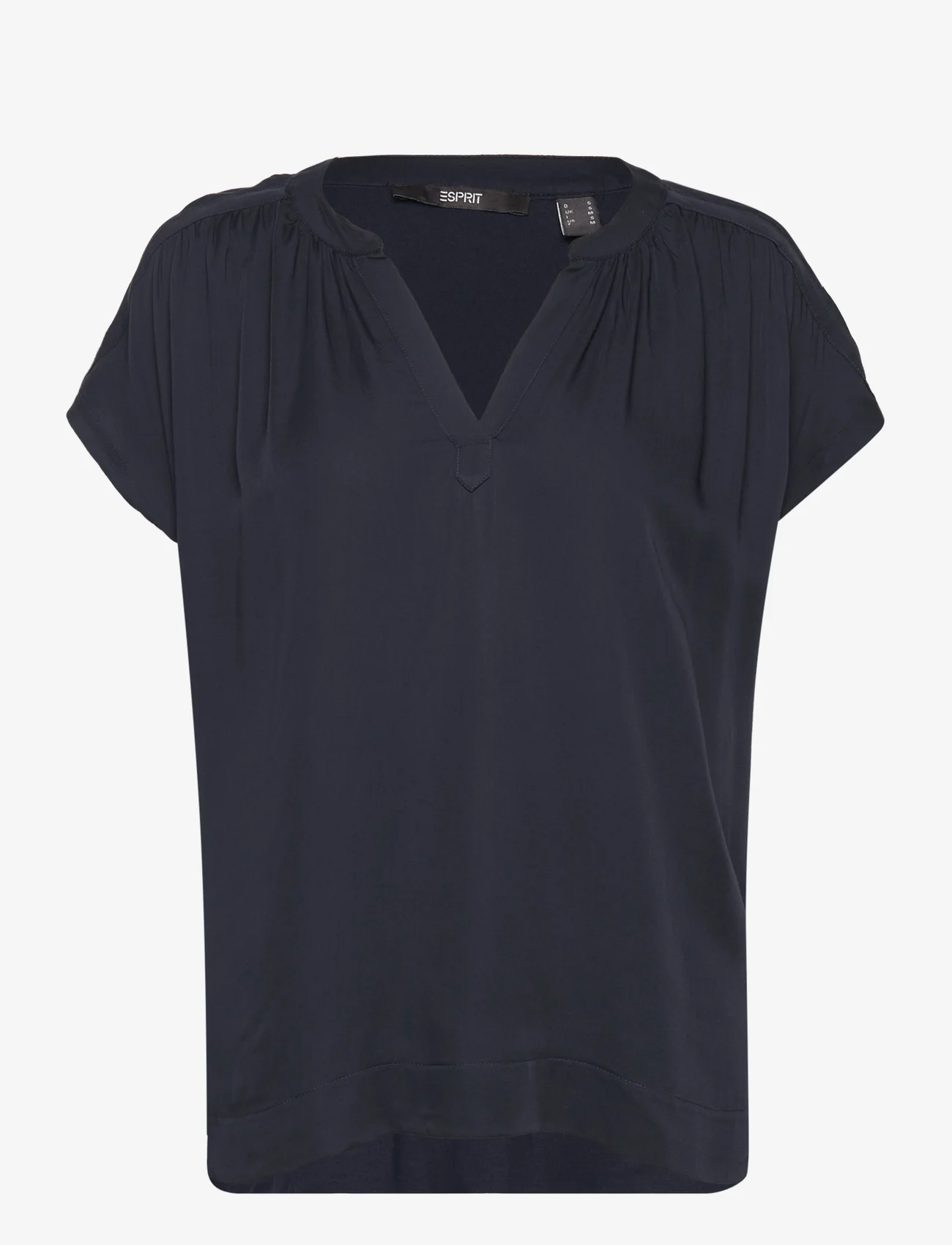 Esprit Collection - V-necked viscose blouse - t-paidat - navy - 0