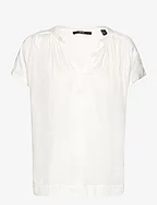 V-necked viscose blouse - OFF WHITE