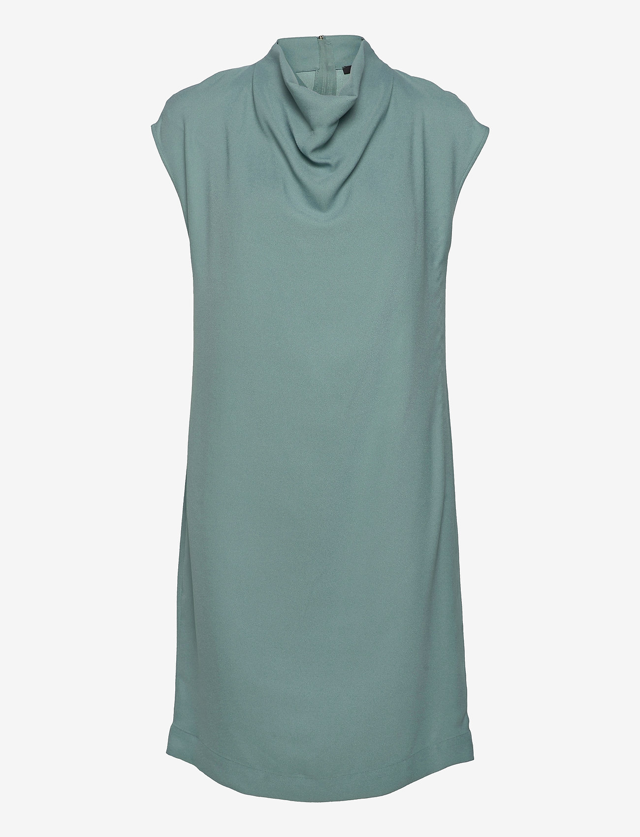 Esprit Collection - Crêpe dress with a waterfall collar - short dresses - dark turquoise - 0