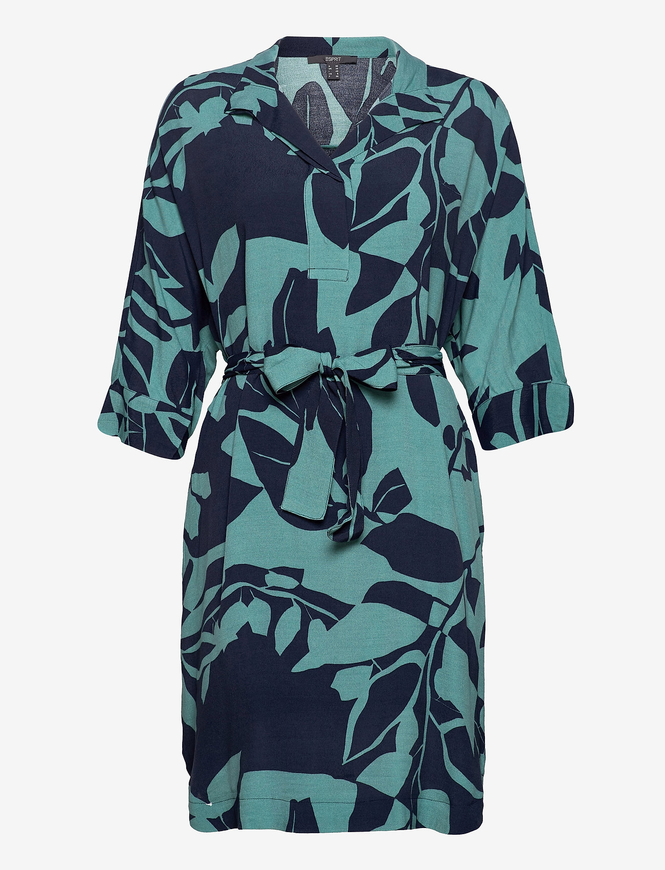Esprit Collection - Dress with a botanical print and LENZING™ ECOVERO™ - navy 4 - 0