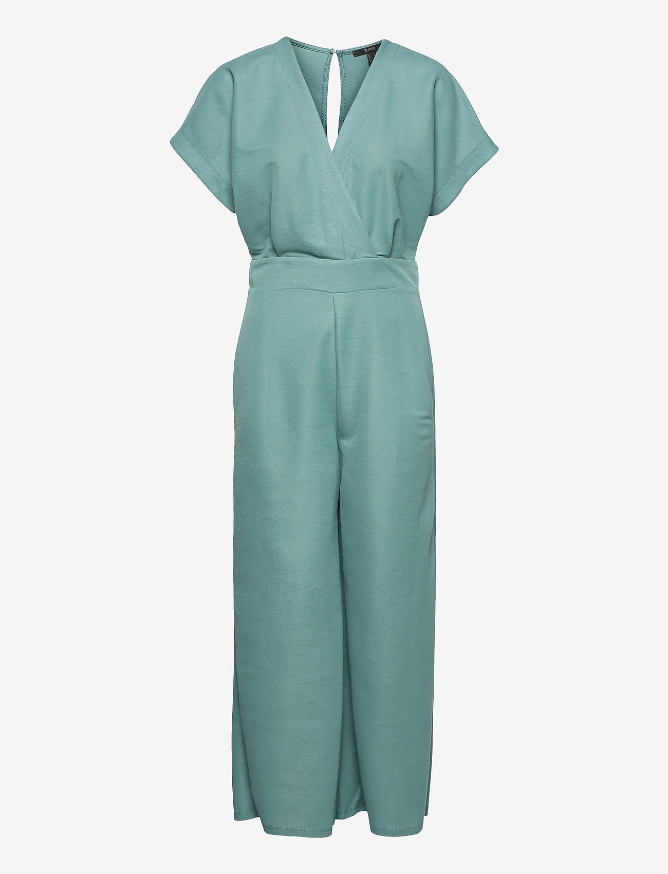 Esprit Collection - Jumpsuit with a wide leg and piqué texture - dark turquoise - 0