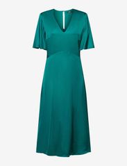 Esprit Collection - Satin midi dress - party wear at outlet prices - emerald green - 0
